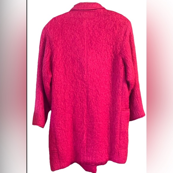 Vintage Paul Levy Fuchsia Pink Mohair Coat Bold Retro Maximalist Statement - Picture 2 of 9